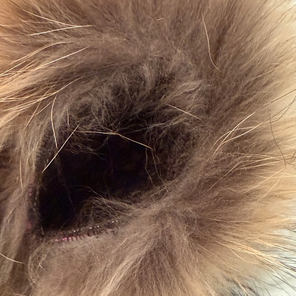 New Pink Leather Gloves with Fur Trim - Picture 3 of 3